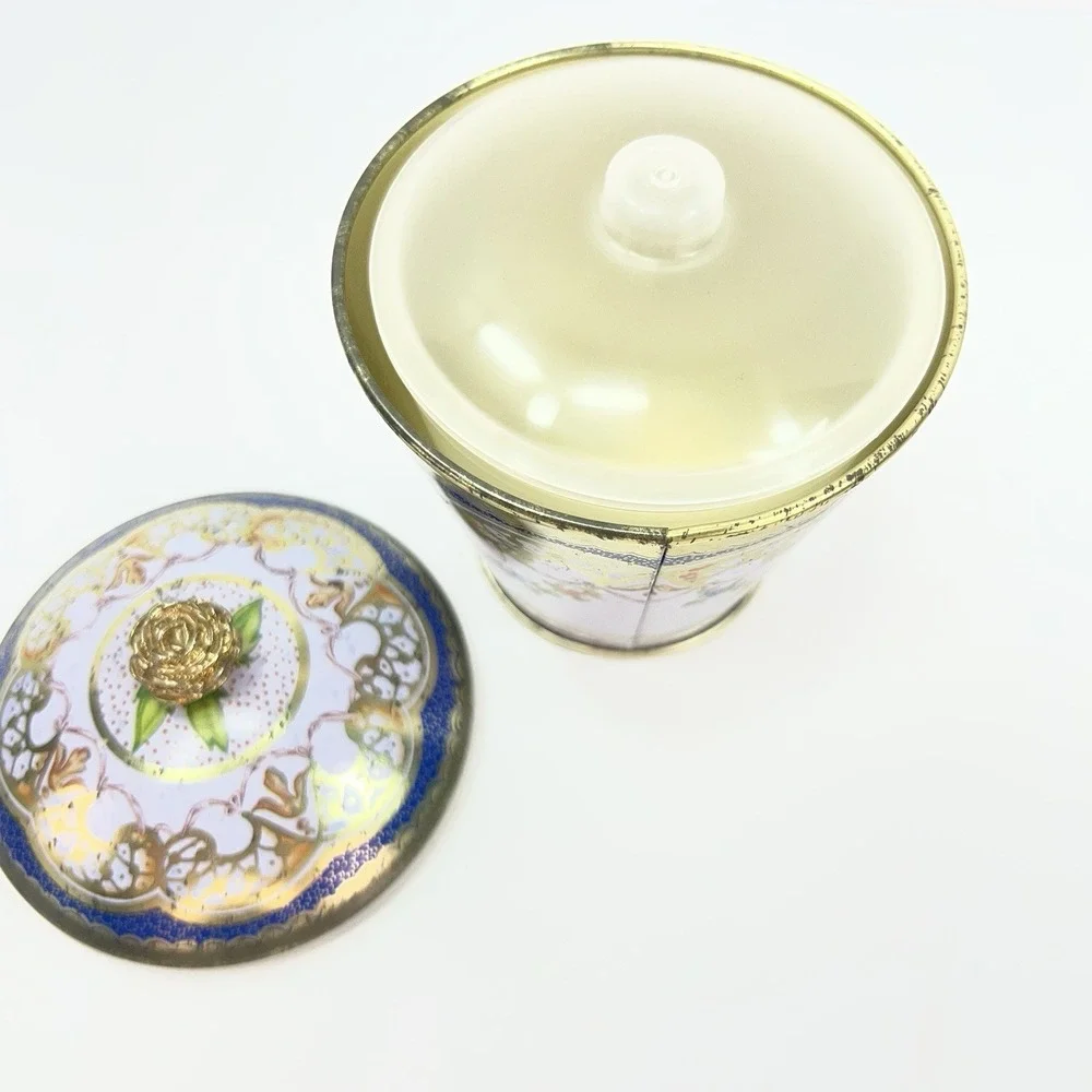 Elite Gift Boxes Wallace Collection Sevres Tin Lavender Gold Rose Finial Good